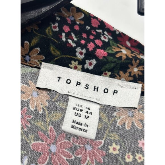 Topshop Floral Patterned Longline Sheer Tunic Dress, US Size 12-no underslip - Picture 7 of 13